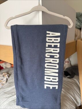 abercrombie kids Navy Sweatpants with White Logo
